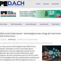 VÖNIX erreicht Rekordstand – Nachhaltigkeitsindex schlägt den österreichischen Aktienmarkt erneut